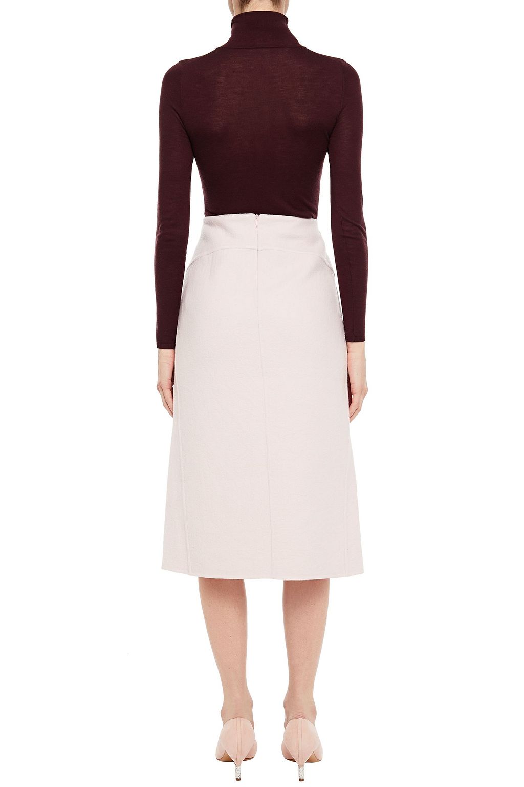 GABRIELA HEARST Morelos split-front cashmere-felt midi skirt