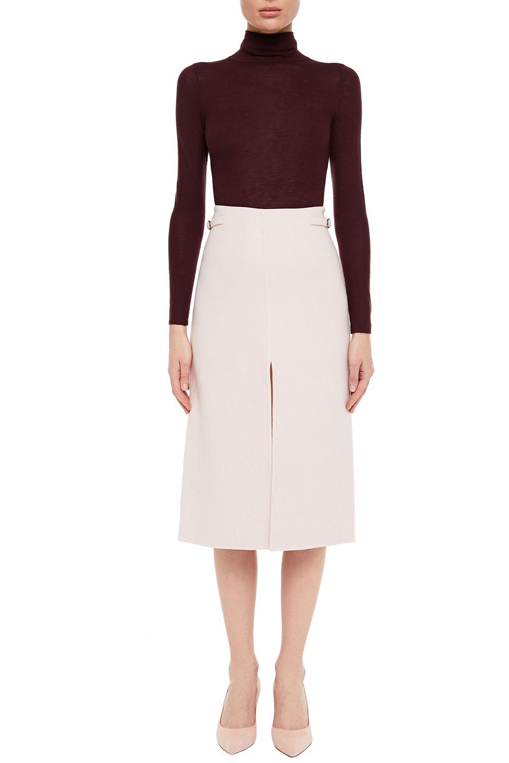 GABRIELA HEARST Morelos split-front cashmere-felt midi skirt