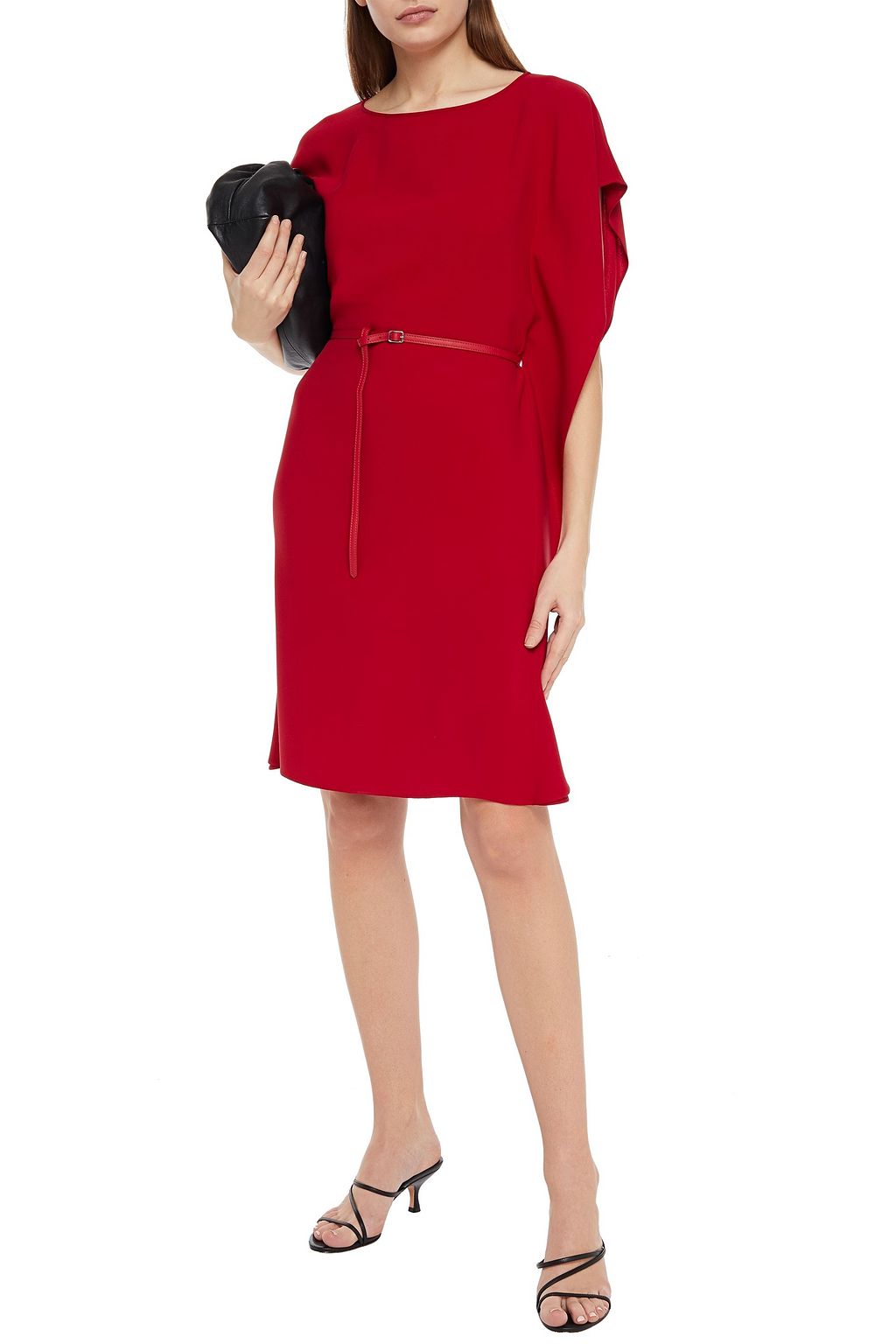 LORO PIANA Jo belted silk-cady dress