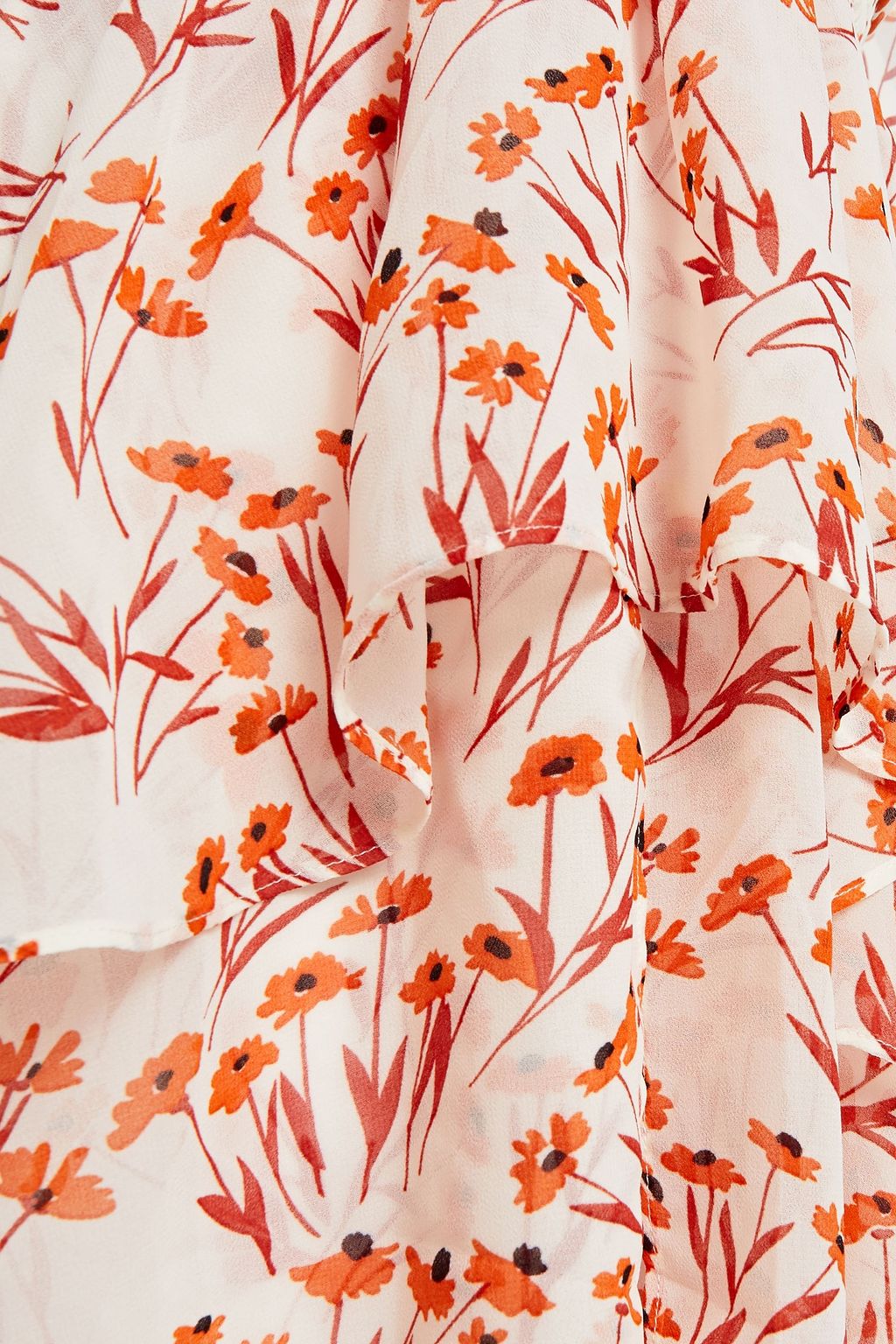 MAJE Tiered floral-print chiffon midi dress