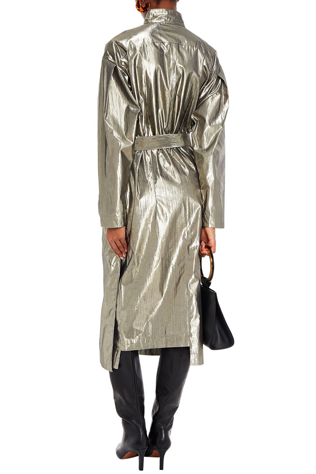 REJINA PYO Josephine draped lamé midi dress