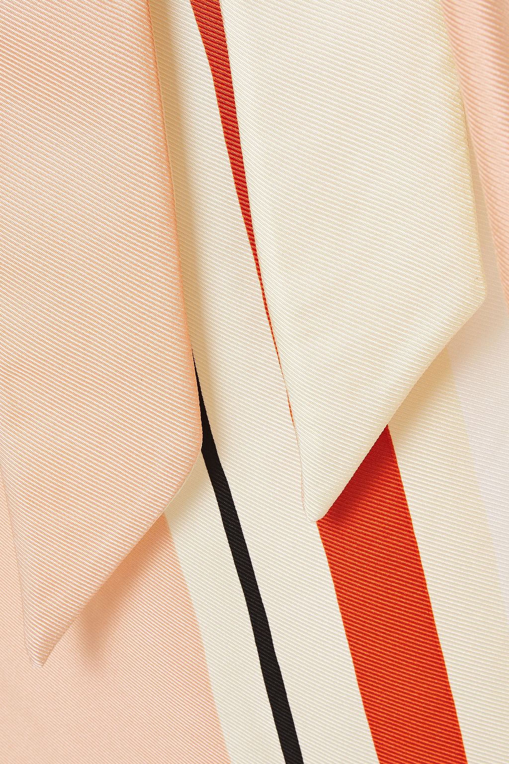 LORO PIANA Elien belted striped silk-twill midi skirt