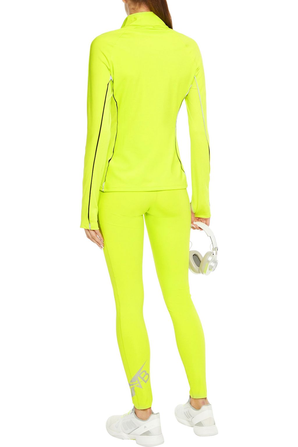REEBOK X VICTORIA BECKHAM Printed neon stretch leggings
