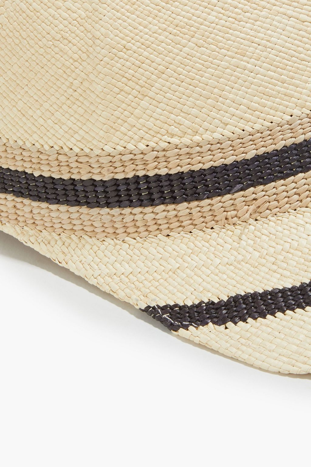 RAG & BONE Leather-trimmed Panama straw baseball cap