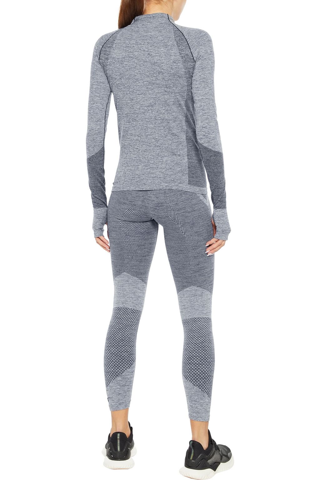 REEBOK X VICTORIA BECKHAM Marled stretch-jacquard top