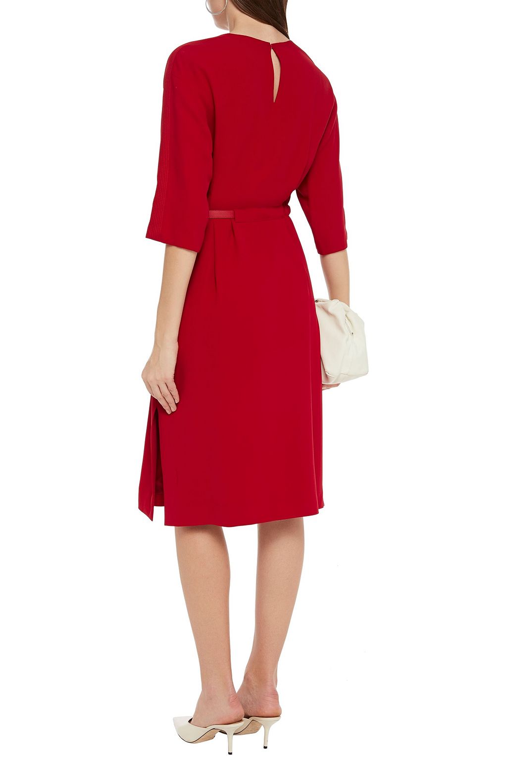 LORO PIANA Belted silk-cady dress