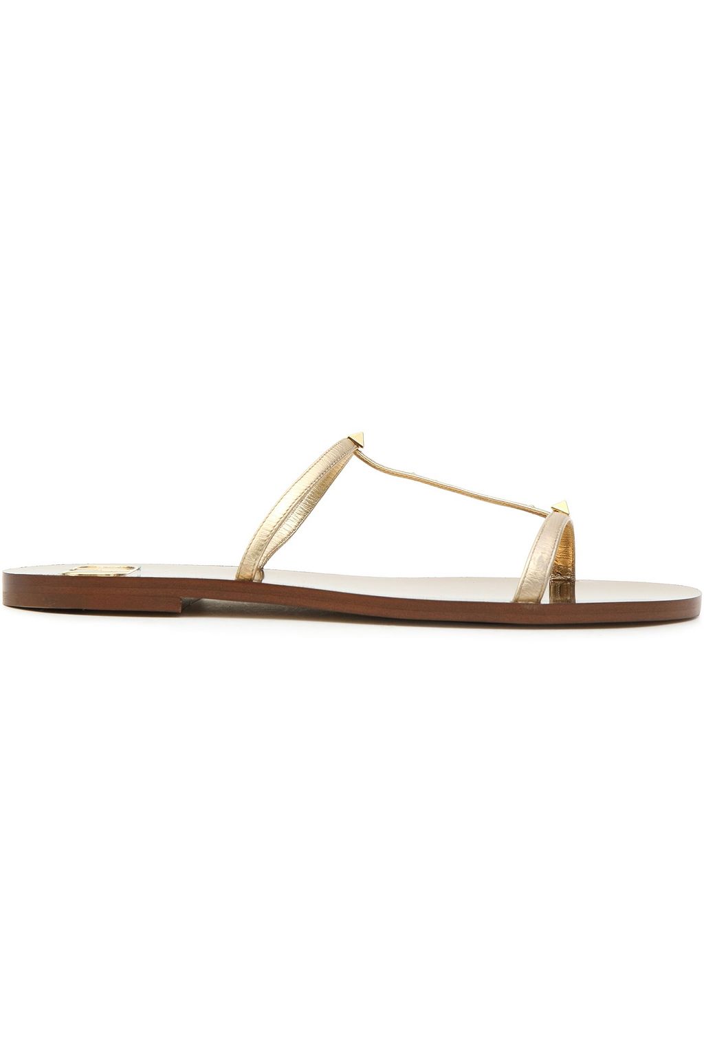 valentino rockstud metallic sandals