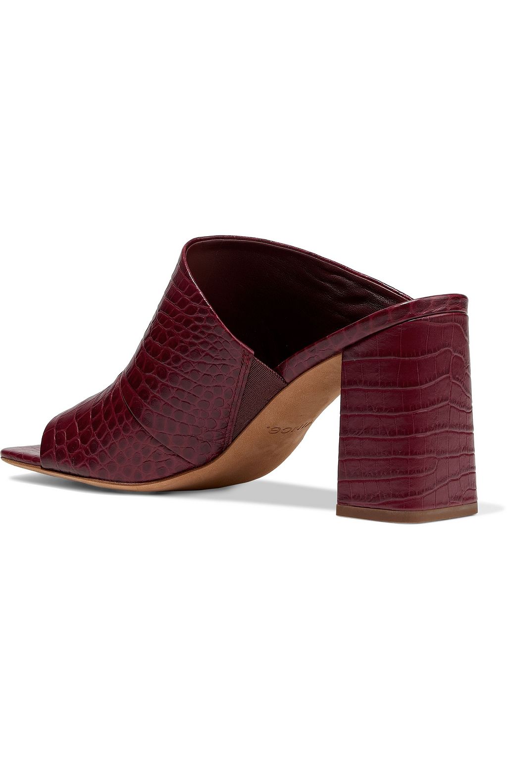 VINCE. Nelda cutout croc-effect leather mules