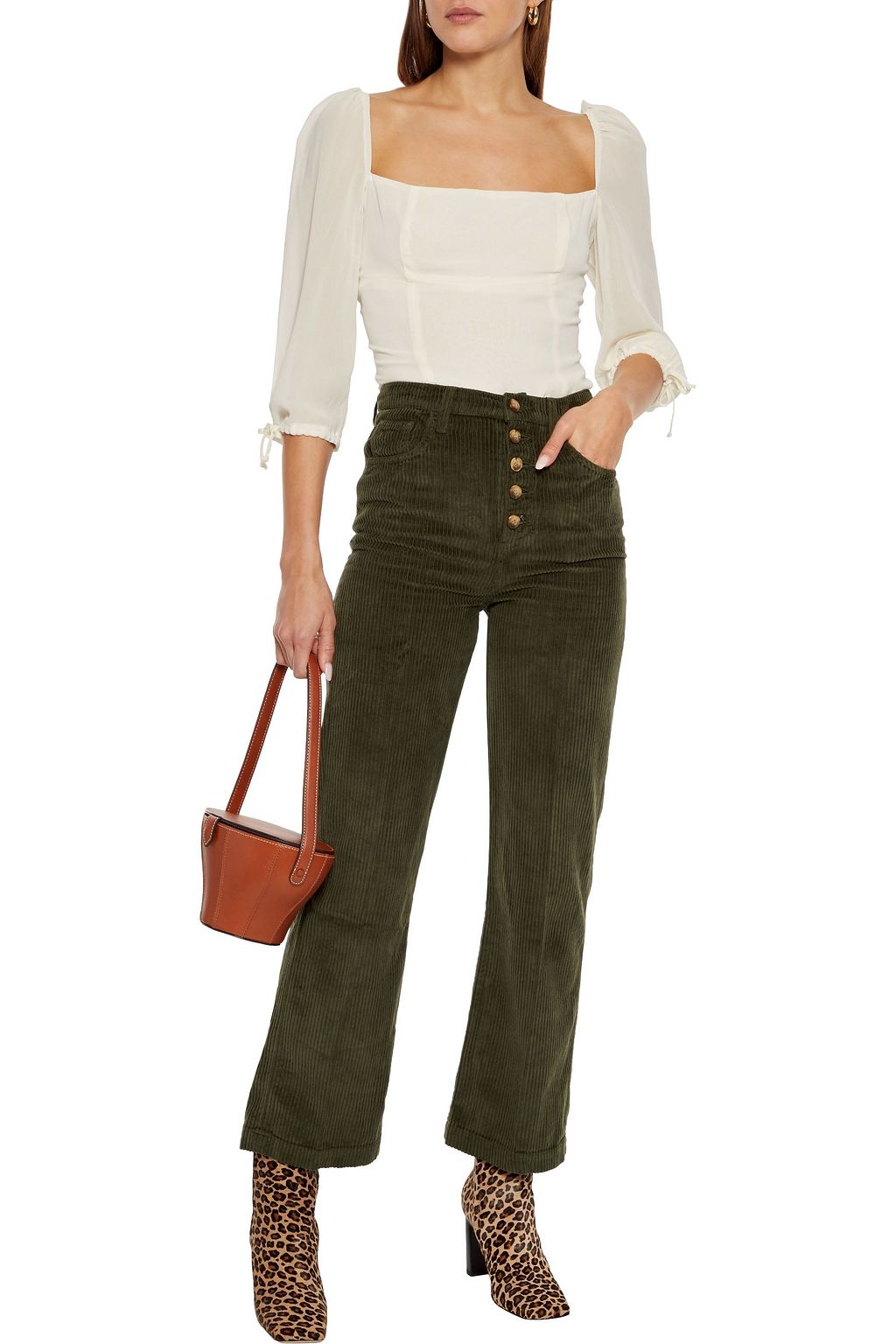 REFORMATION Austin corduroy straight-leg pants