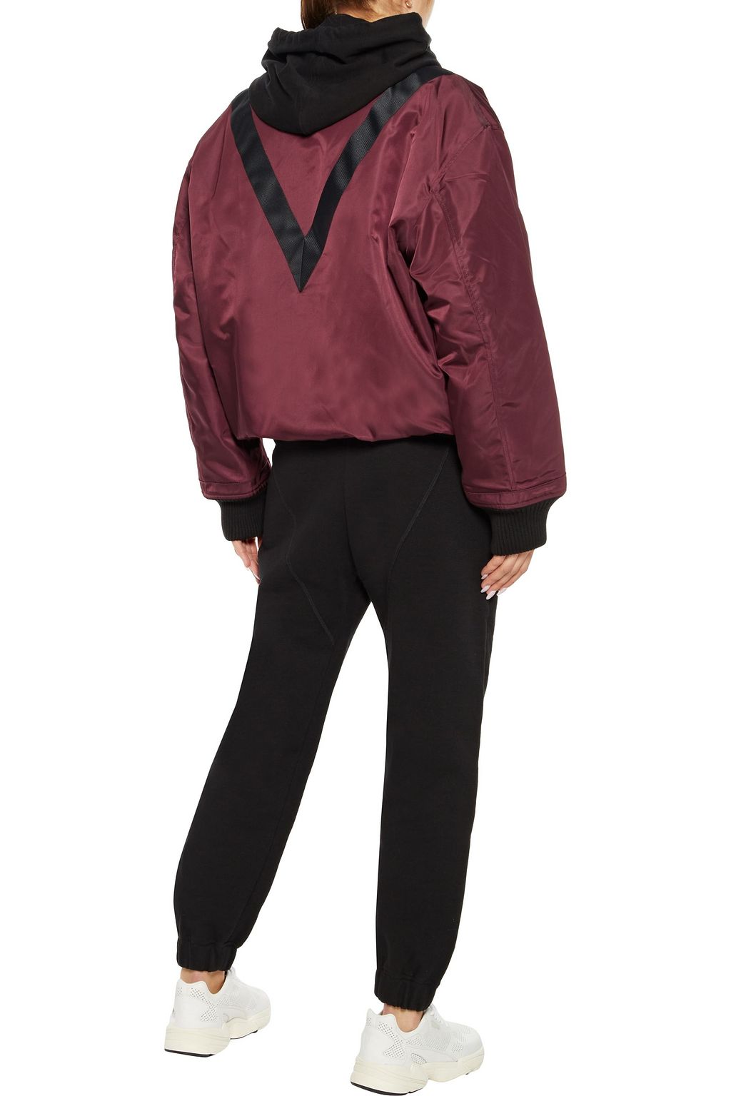 REEBOK X VICTORIA BECKHAM Grosgrain-appliquéd shell padded bomber jacket