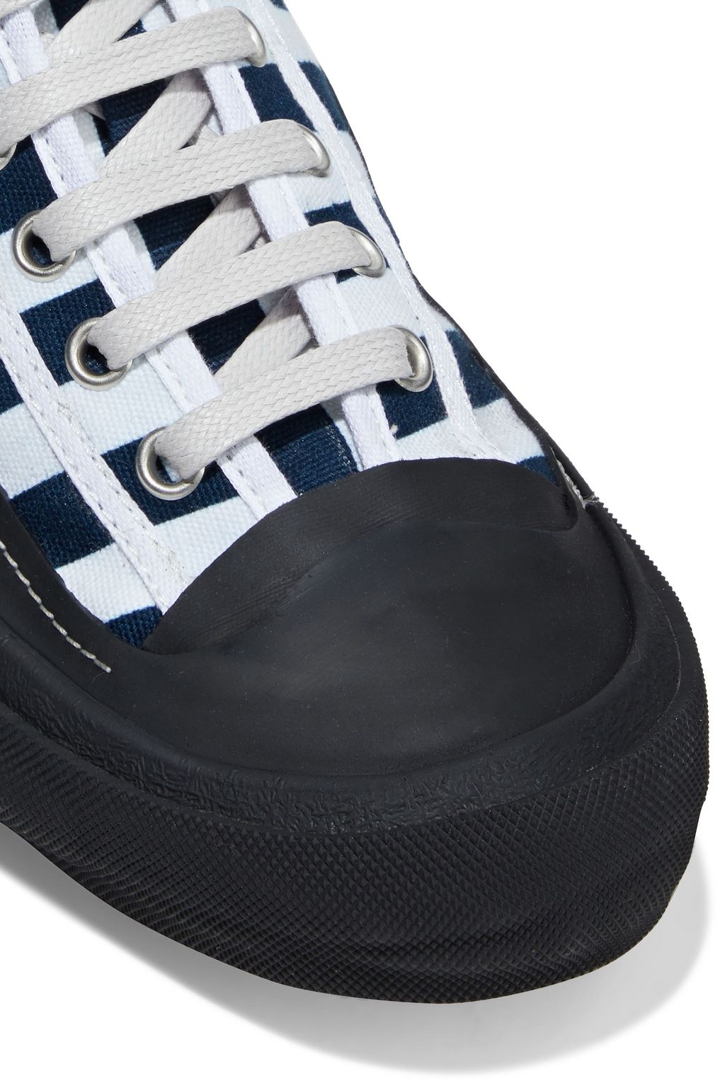 ACNE STUDIOS Striped cotton-canvas high-top sneakers
