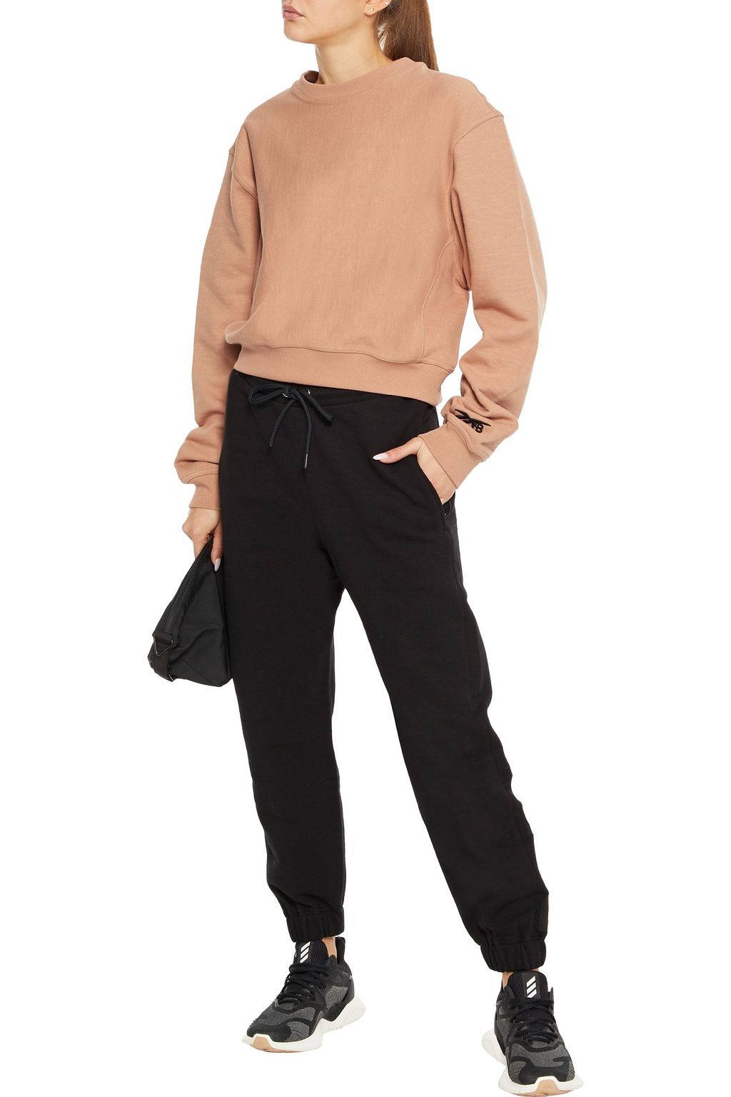 REEBOK X VICTORIA BECKHAM Cropped French cotton-terry sweatshirt