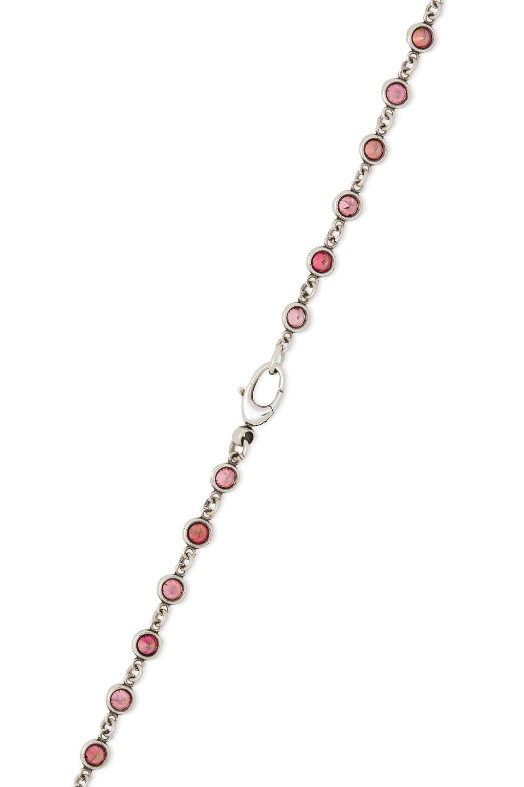 GUCCI Oxidierte Kette aus Sterlingsilber mit Kunstperlen und Kristallen