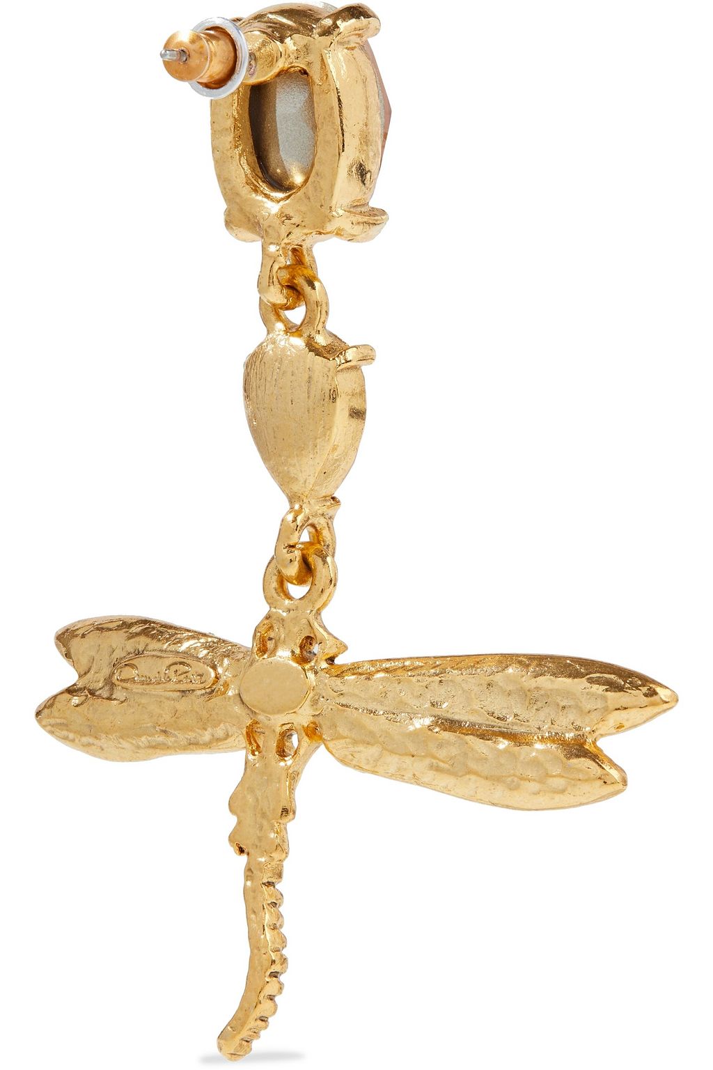OSCAR DE LA RENTA Gold-tone, crystal and faux pearl earrings