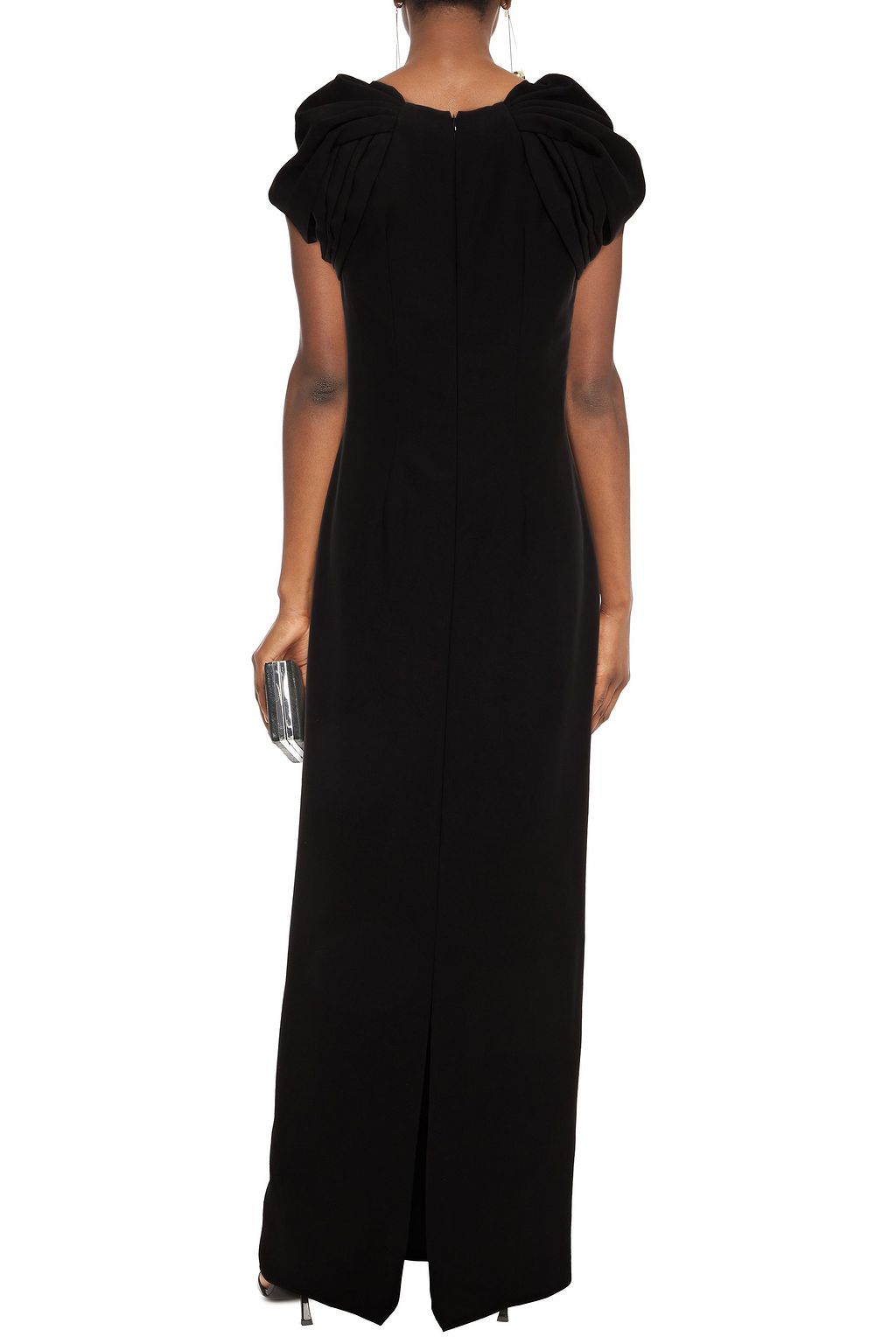 JENNY PACKHAM Embellished tulle-paneled stretch-crepe gown