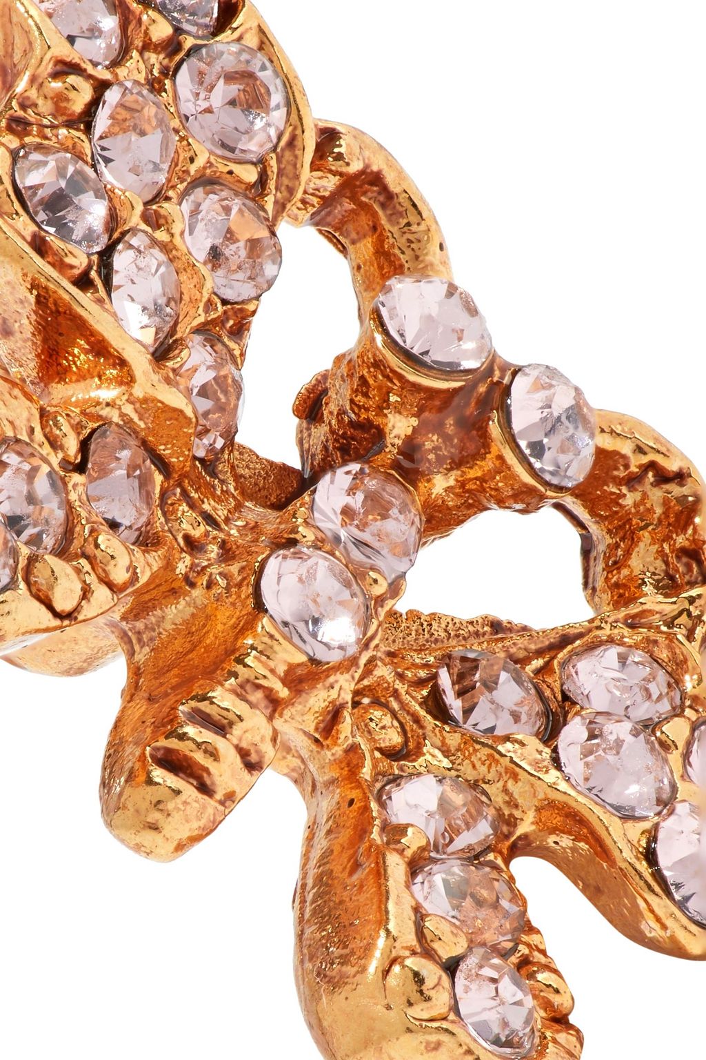 OSCAR DE LA RENTA Gold-tone crystal earrings