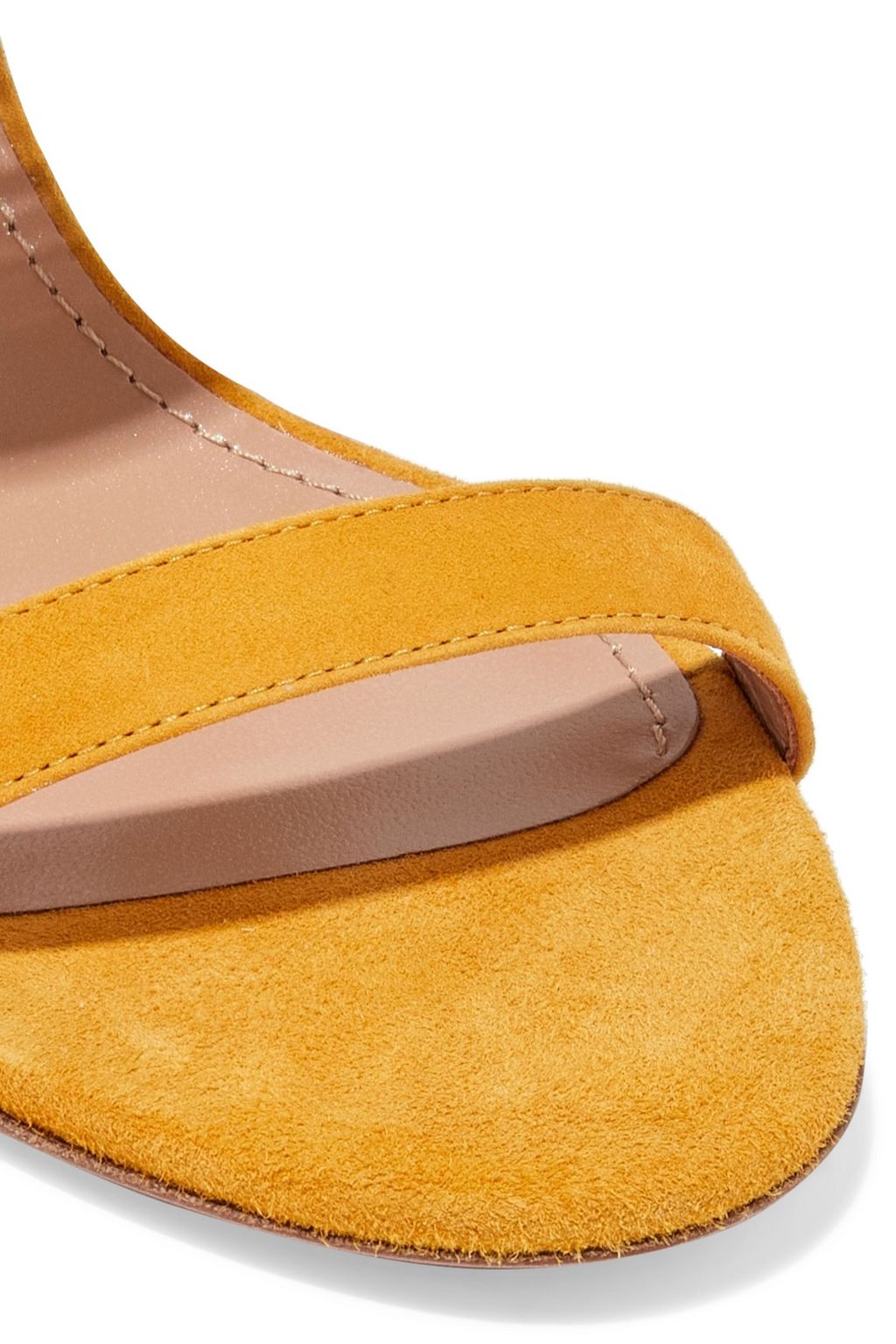 AQUAZZURA Rendez Vous 50 suede and metallic faux leather mules