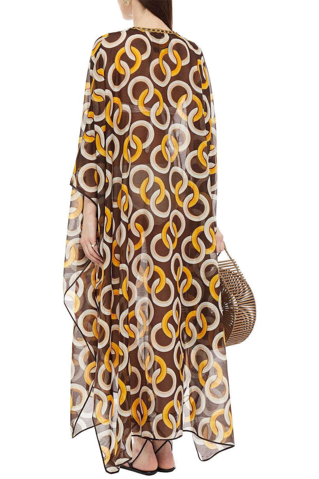 F.R.S FOR RESTLESS SLEEPERS Gige metallic-trimmed printed cotton and silk-blend voile kaftan