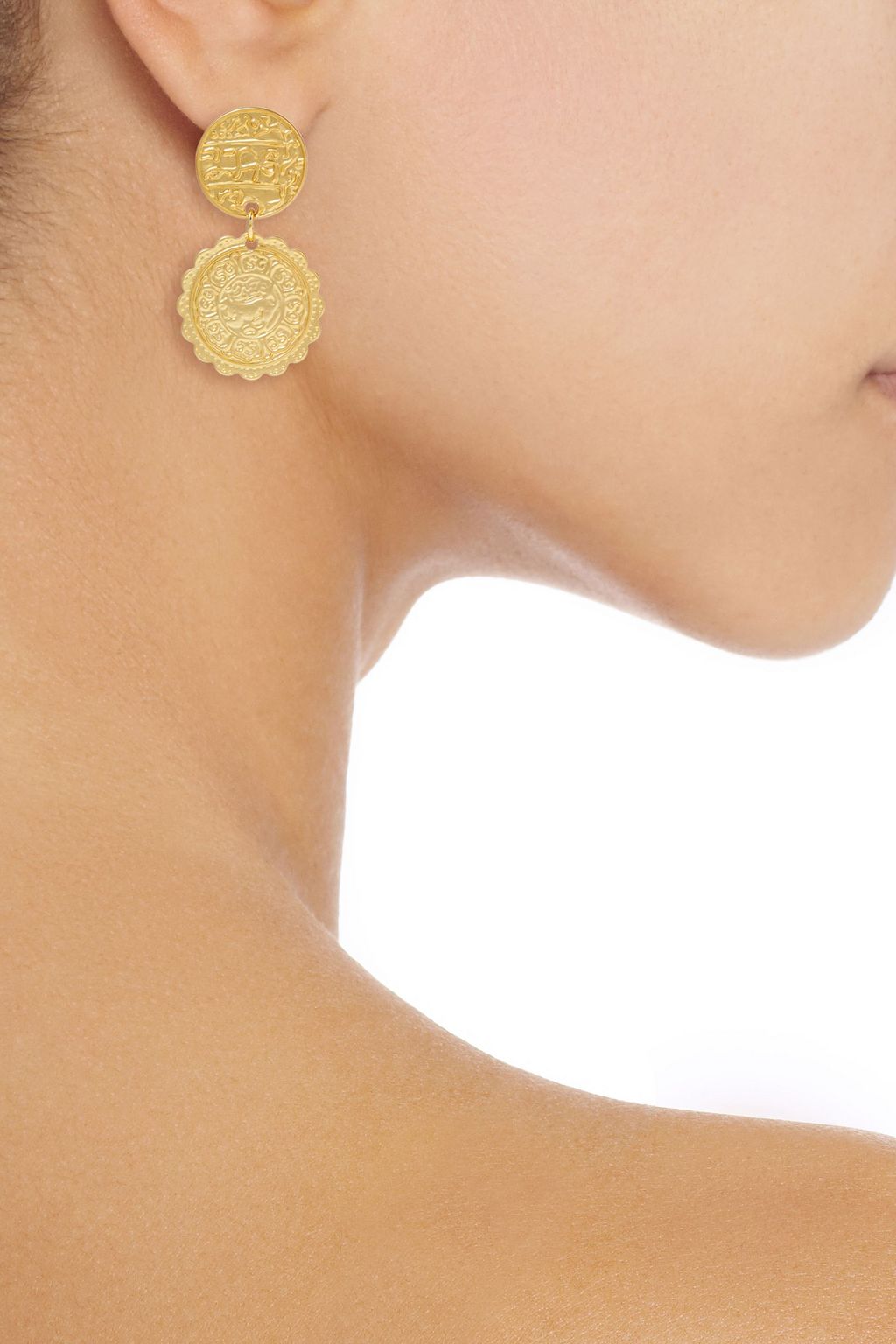 KENNETH JAY LANE 22-karat gold-plated earrings