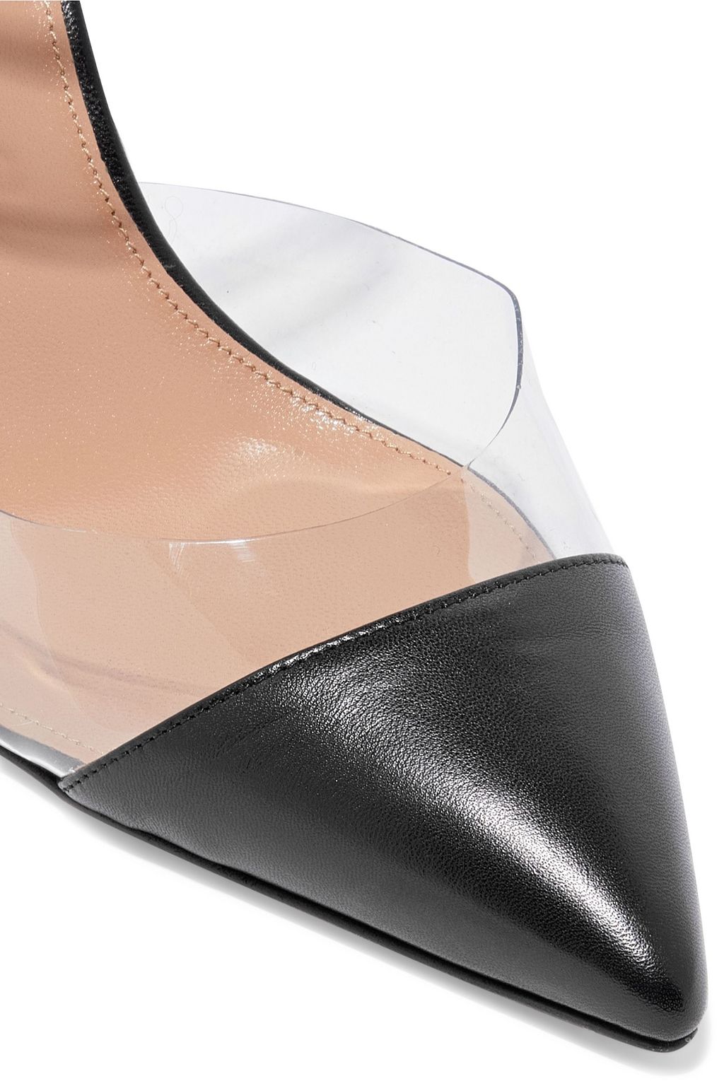 AQUAZZURA Optic 85 PVC and leather mules