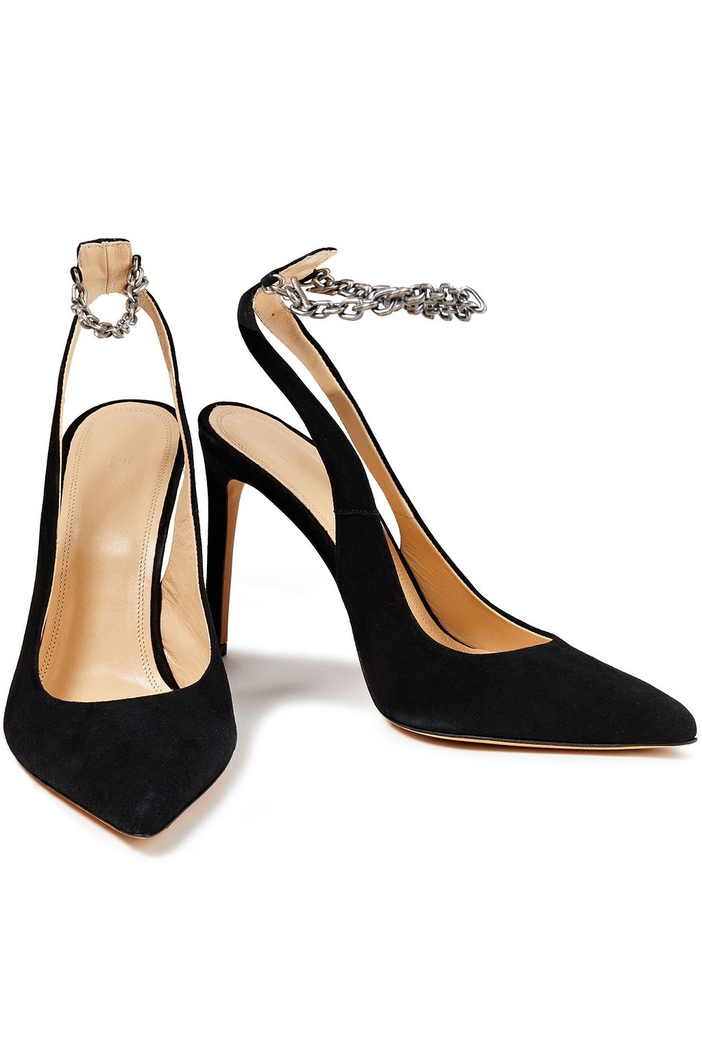 IRO Alio chain-embellished suede pumps | THE OUTNET