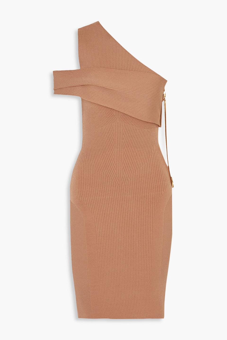 MyBody one-shoulder stretch-knit mini dress