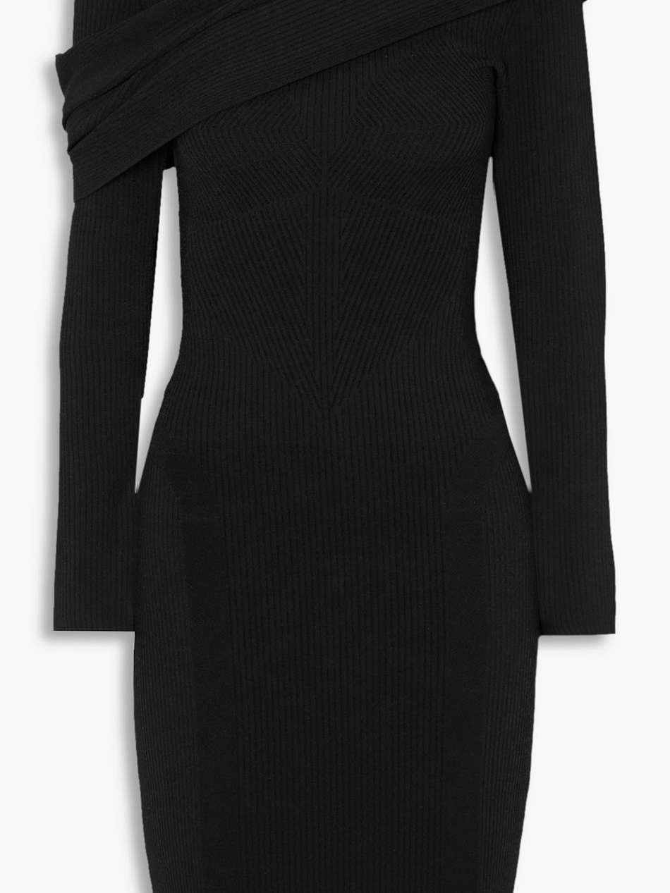 mybody draped ribbed-knit dress