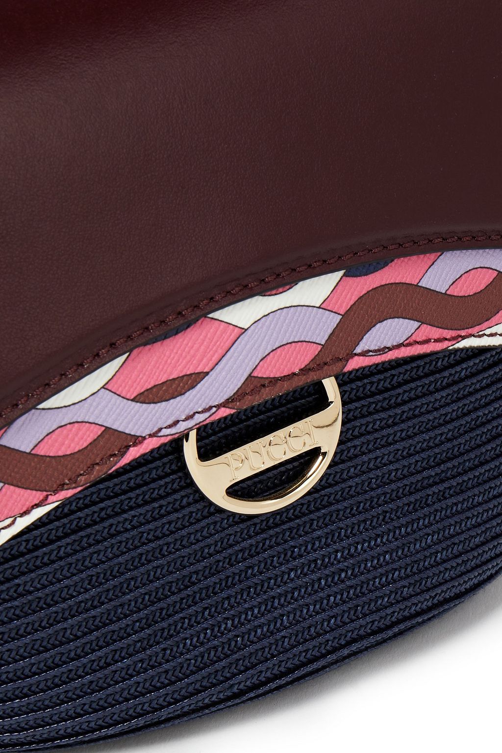 PUCCI Riviera mini printed leather and faux straw shoulder bag