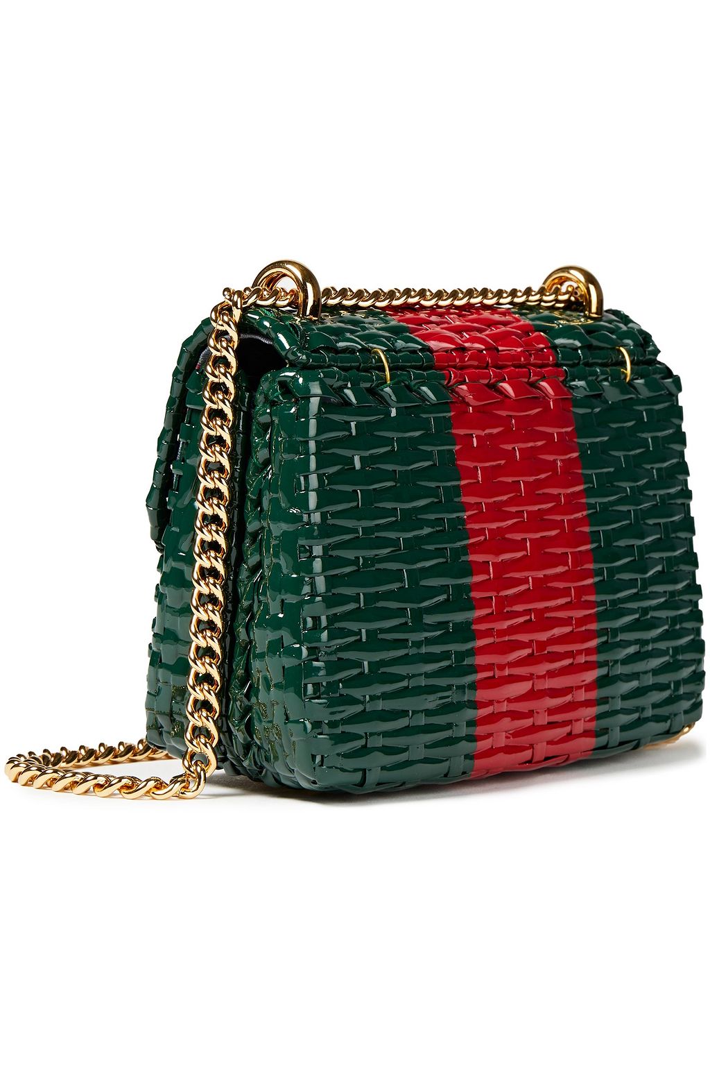 GUCCI ストライプ コーティングストロー ショルダーバッグ