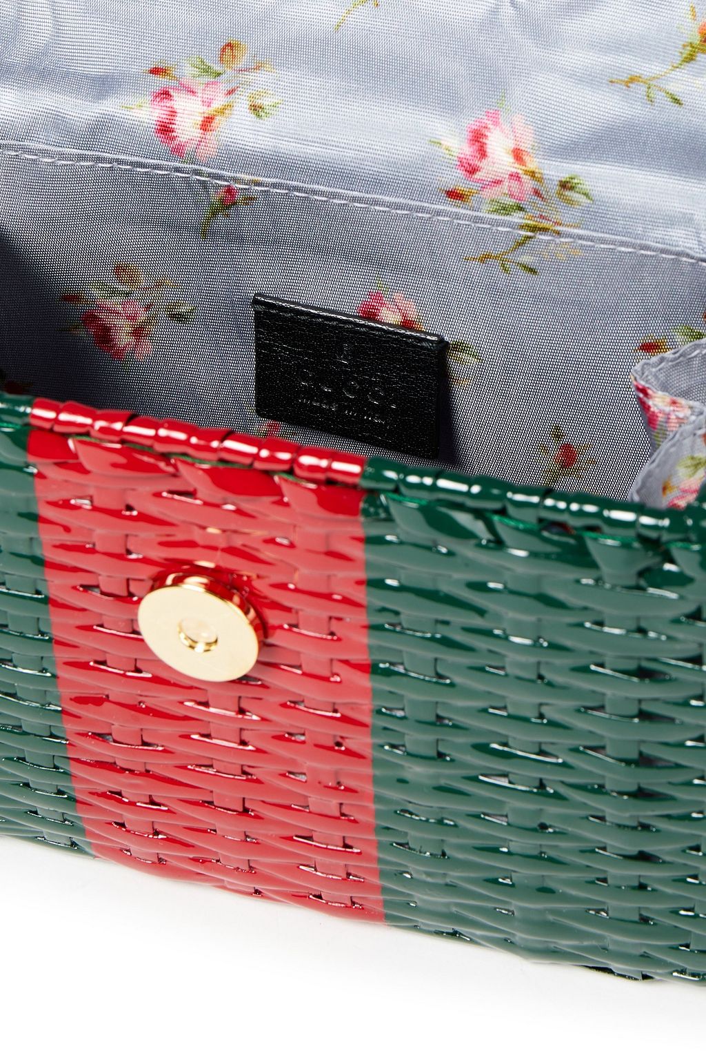 GUCCI ストライプ コーティングストロー ショルダーバッグ