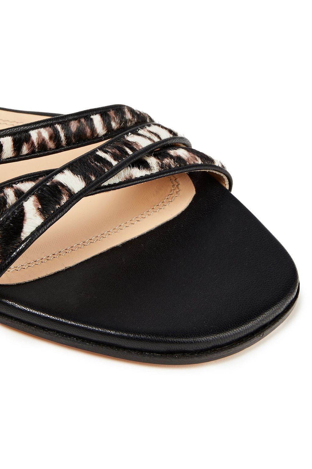 IRO Puce zebra-print calf hair and leather sandals
