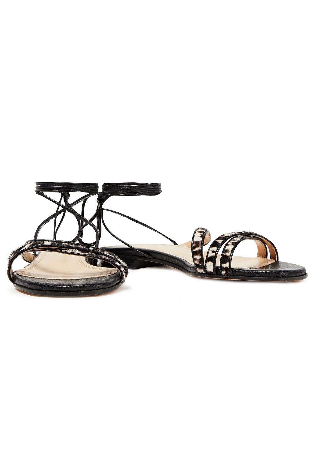 IRO Puce zebra-print calf hair and leather sandals