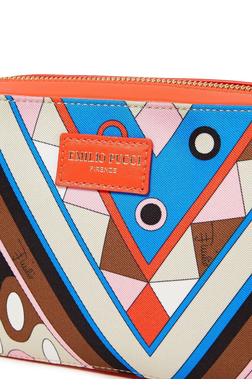 PUCCI Leather-trimmed printed twill shoulder bag