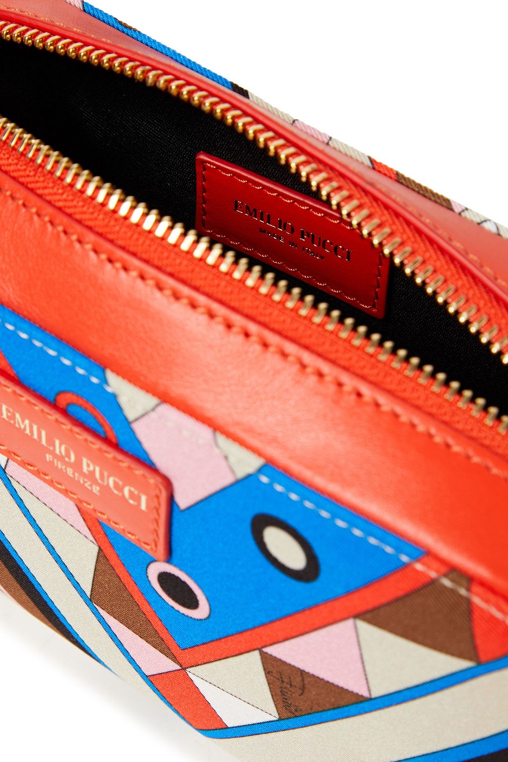 PUCCI Leather-trimmed printed twill shoulder bag