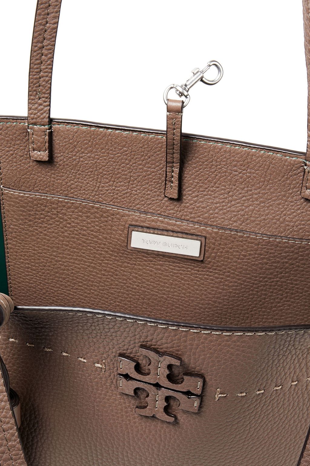 TORY BURCH McGraw tasseled pebbled-leather tote