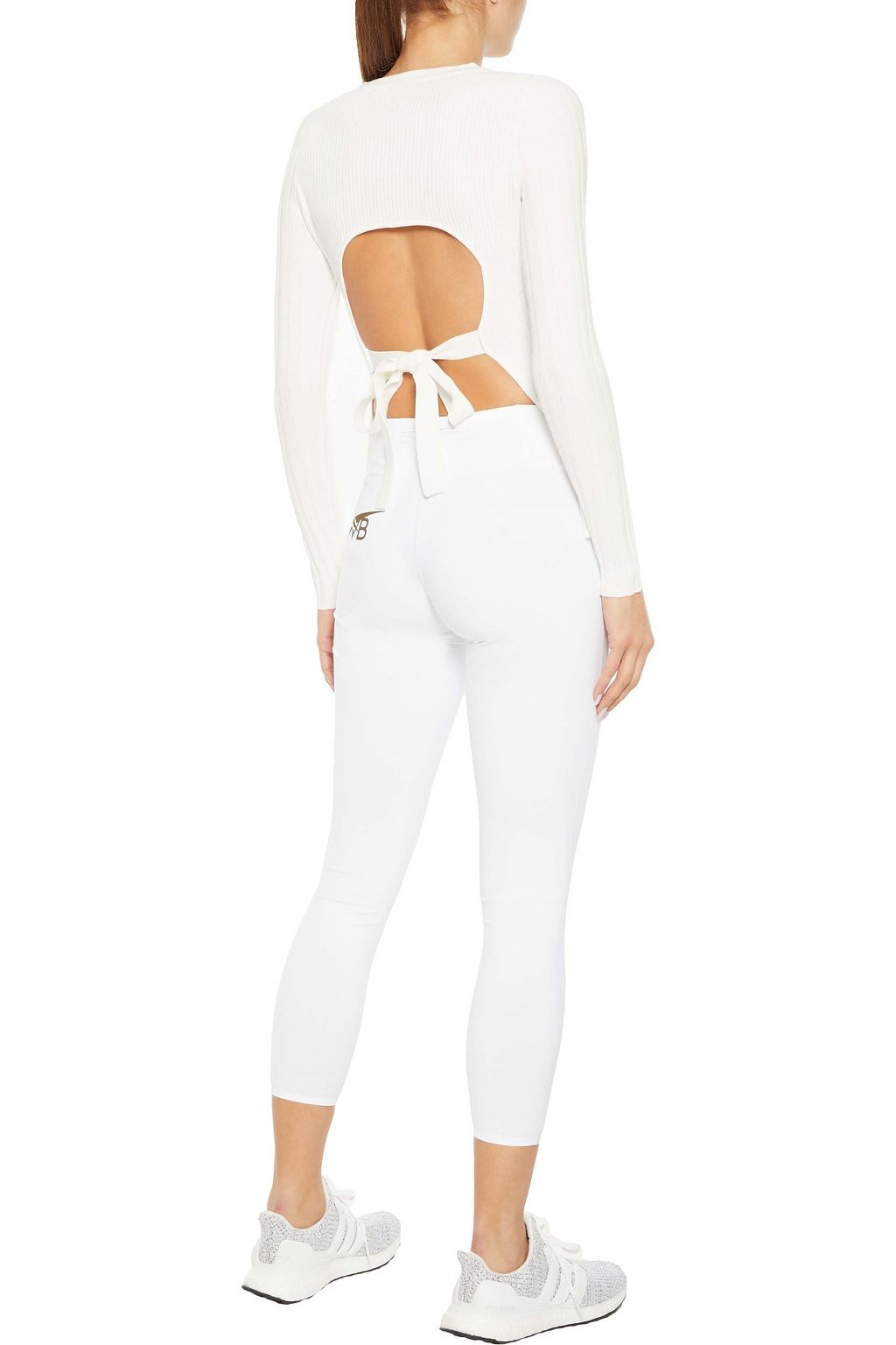 LIVE THE PROCESS Open-back ribbed-knit sweater