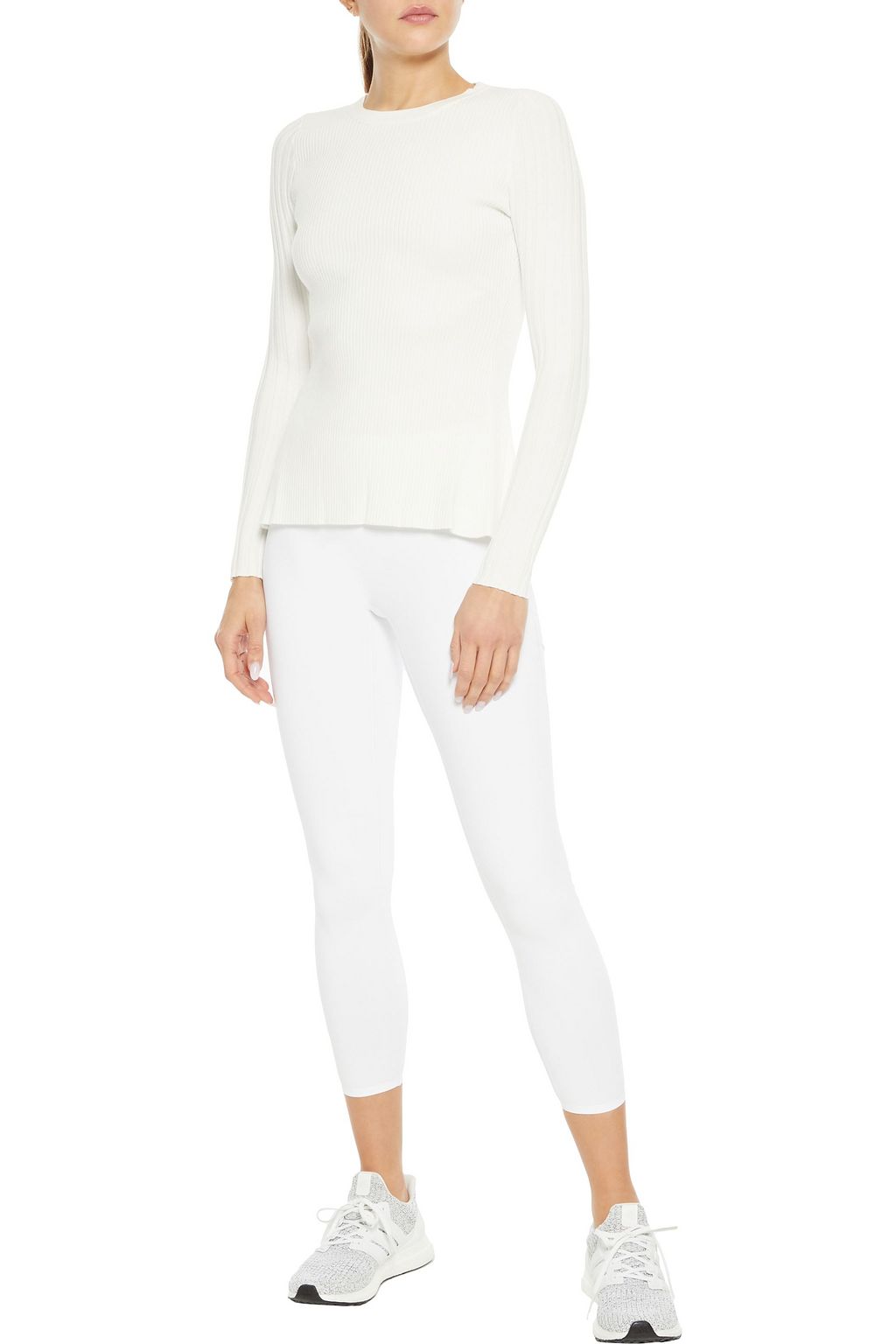 LIVE THE PROCESS Open-back ribbed-knit sweater