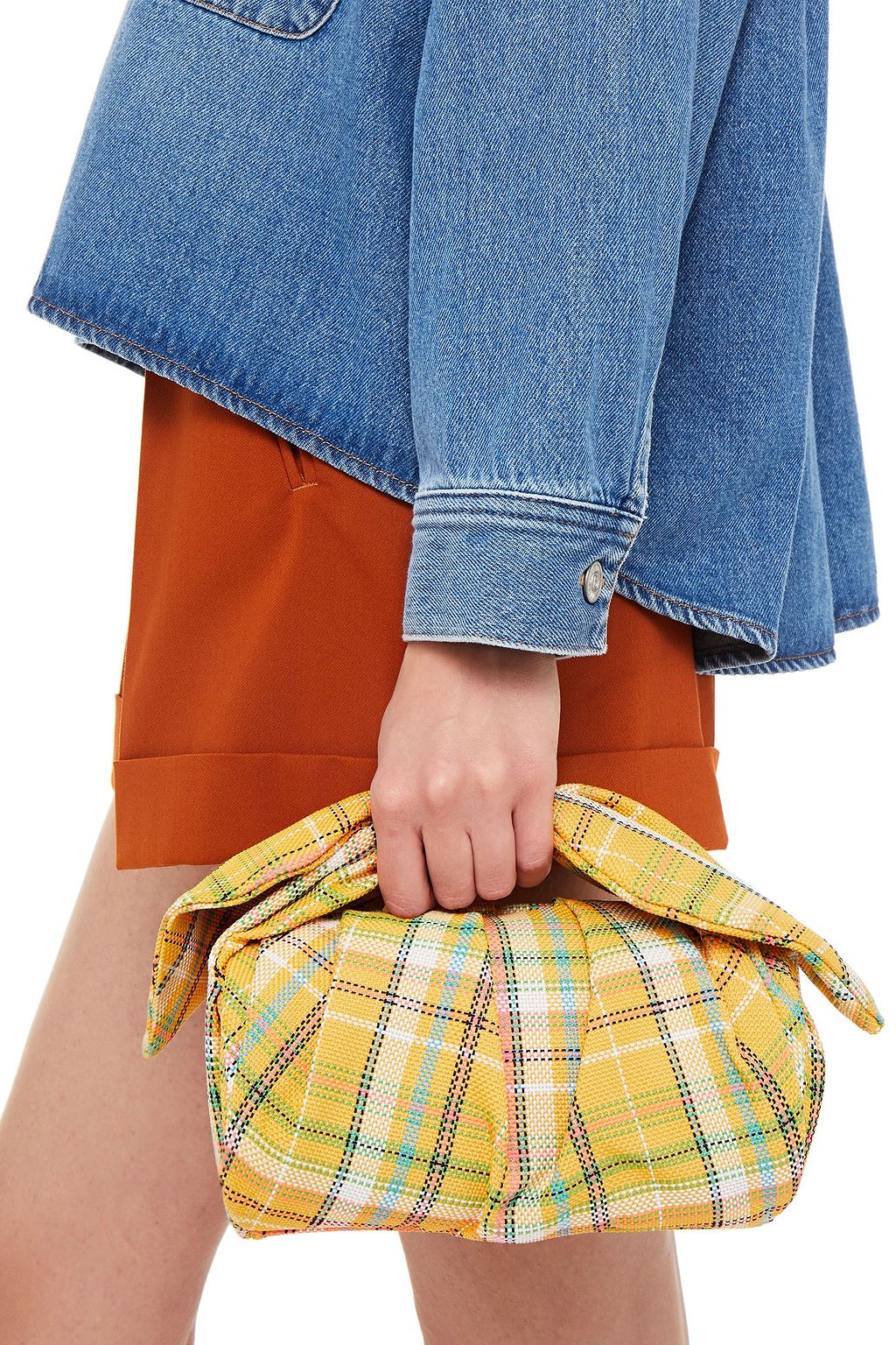 REJINA PYO Nane knotted lamé tote