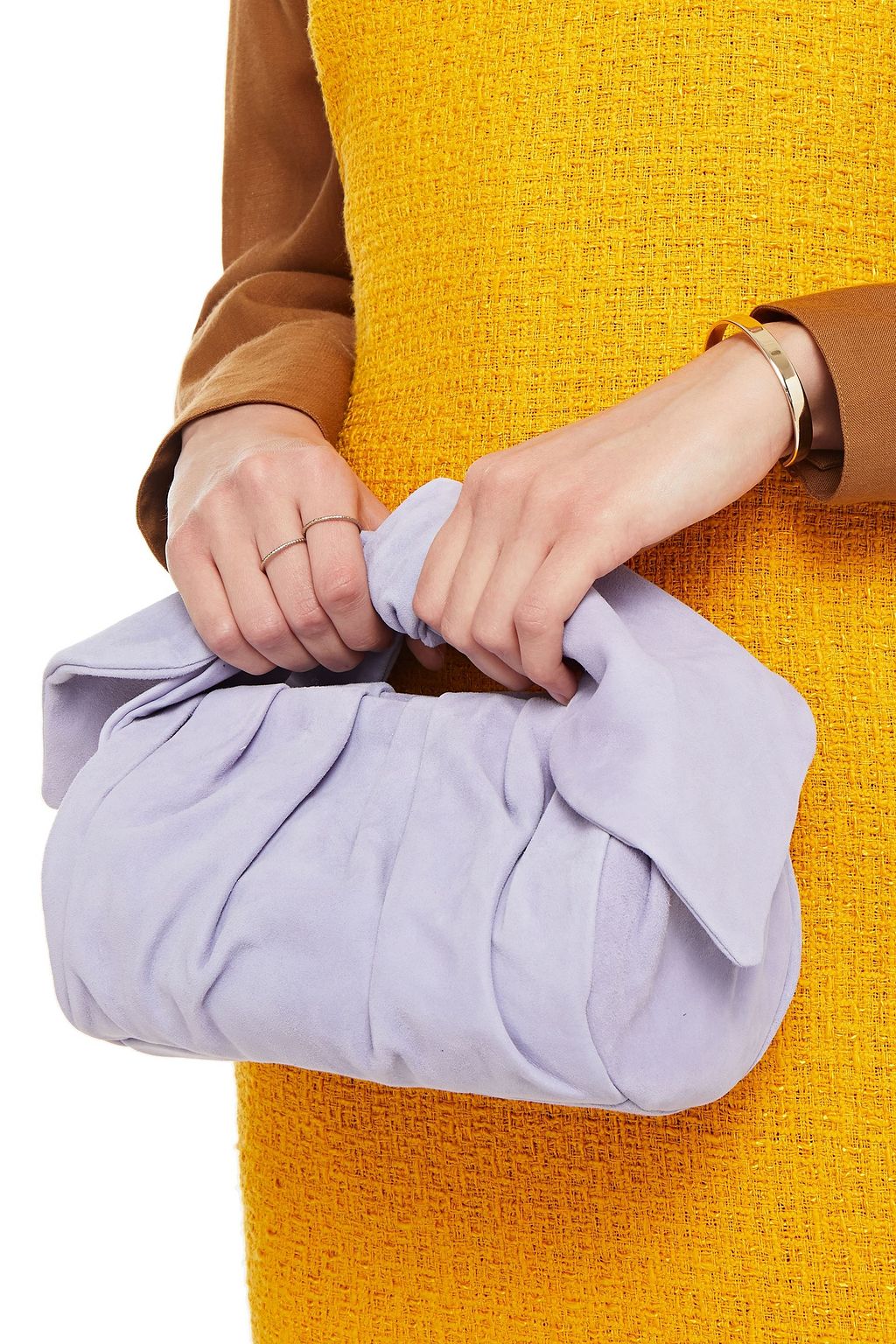 REJINA PYO Nane knotted lamé tote