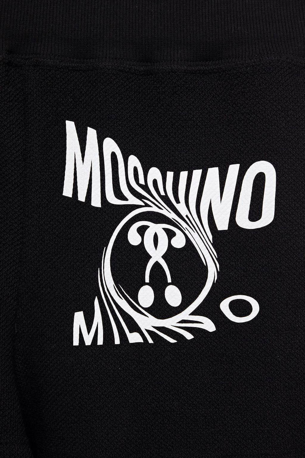 MOSCHINO Printed French cotton-blend terry shorts