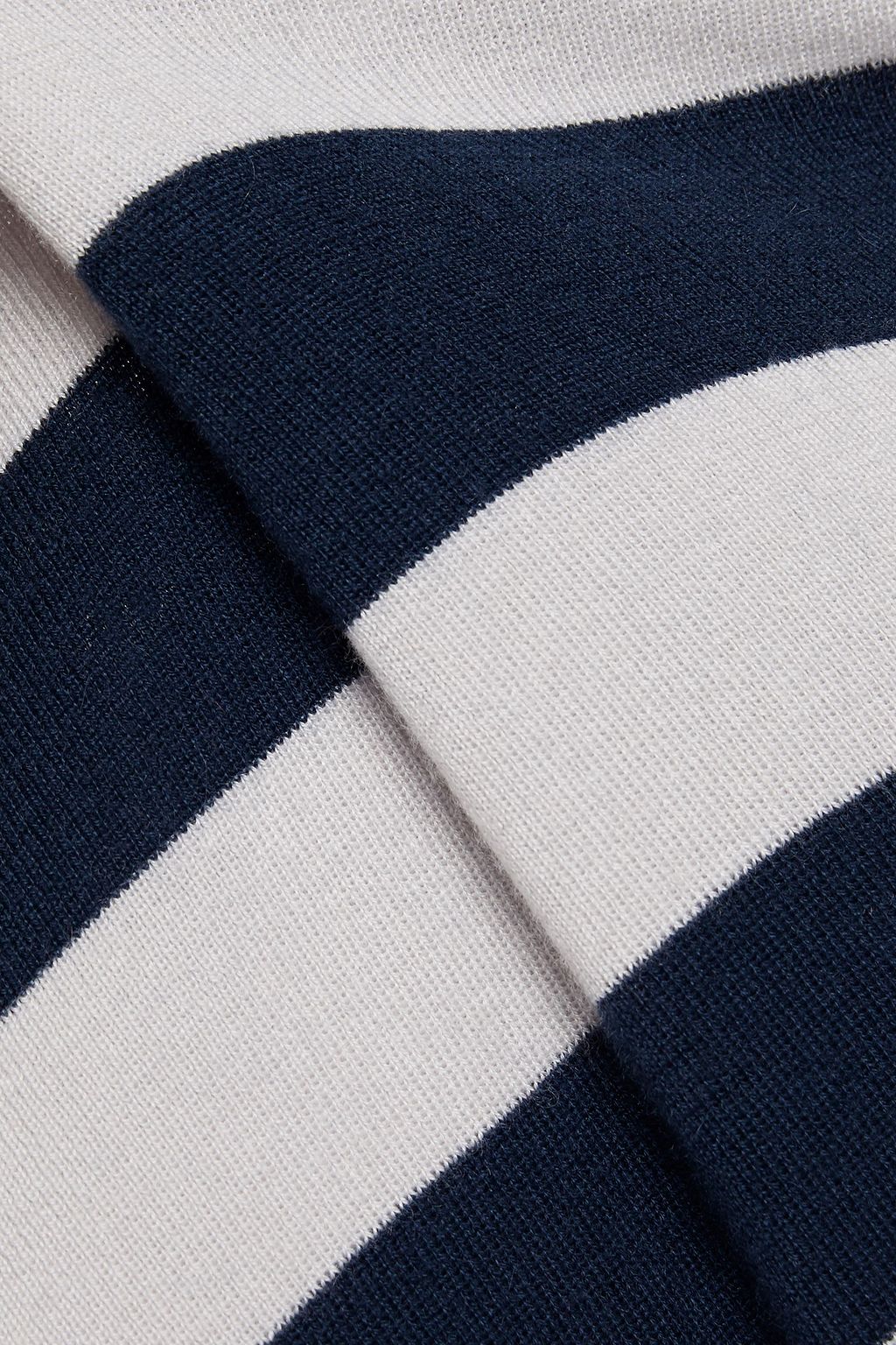 LORO PIANA Bretagne asymmetric striped cashmere sweater