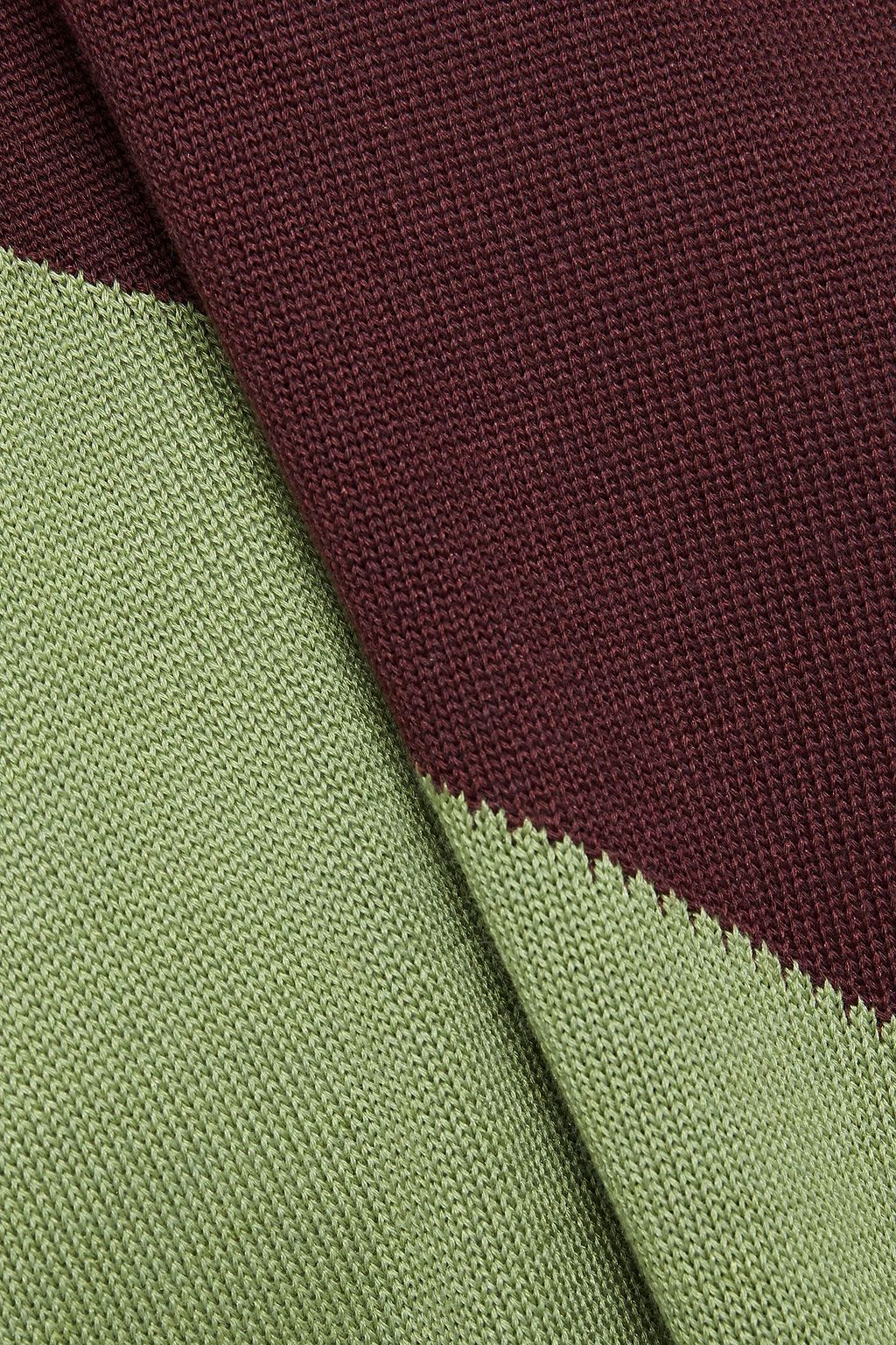 LORO PIANA Myrtos color-block silk and cotton-blend sweater