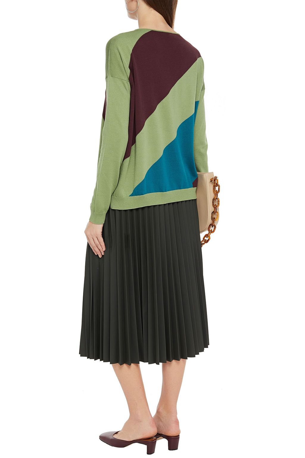 LORO PIANA Myrtos color-block silk and cotton-blend sweater