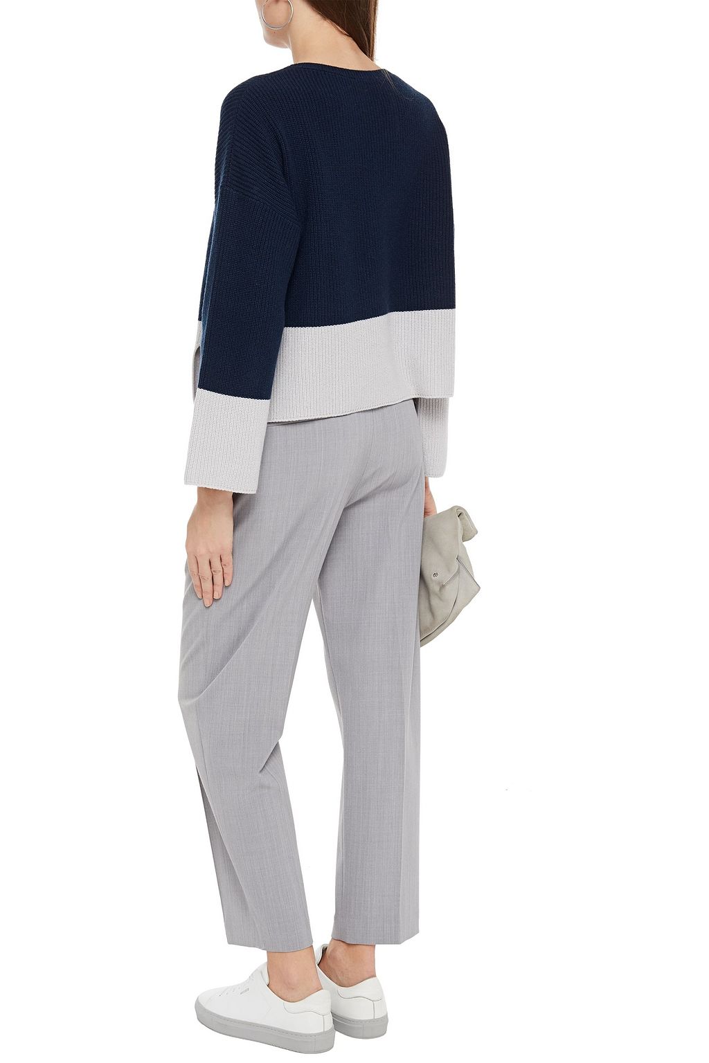 LORO PIANA Bakewell two-tone ribbed cashmere sweater