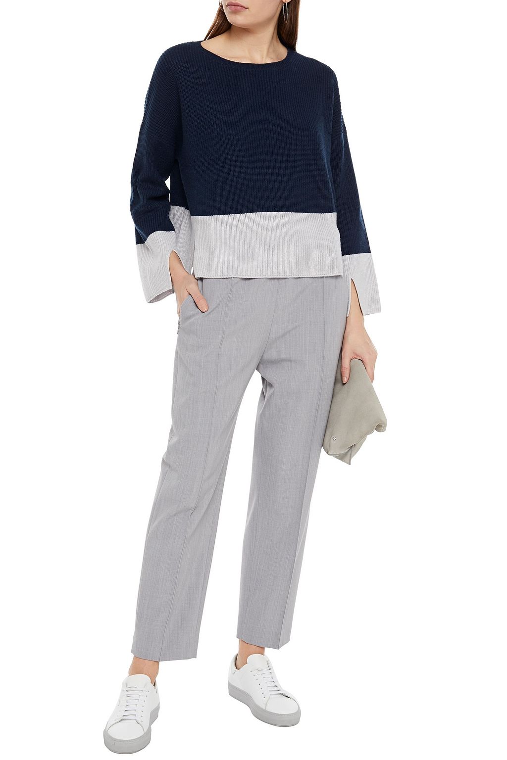 LORO PIANA Bakewell two-tone ribbed cashmere sweater