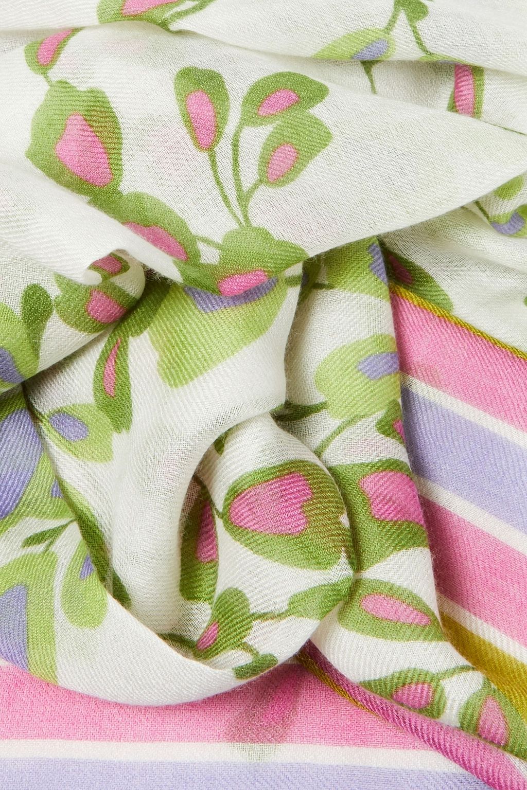 LORO PIANA Floral-print cashmere and silk-blend scarf