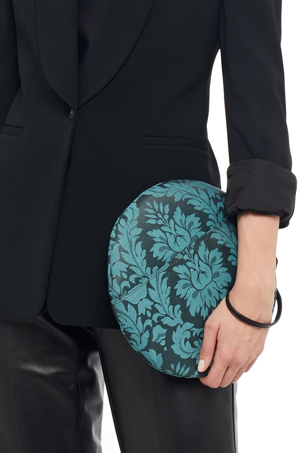 MM6 MAISON MARGIELA Leather-trimmed jacquard pouch
