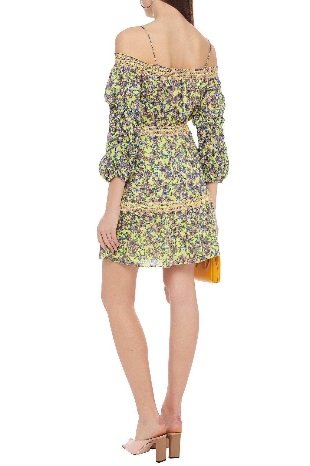 ALICE + OLIVIA Cold-shoulder floral-print cotton mini dress