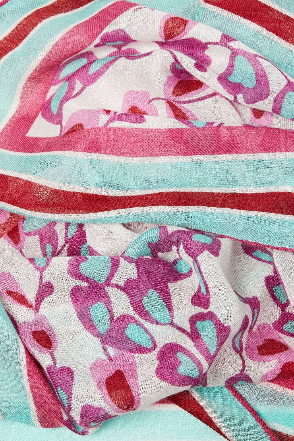 LORO PIANA Floral-print cashmere and silk-blend scarf