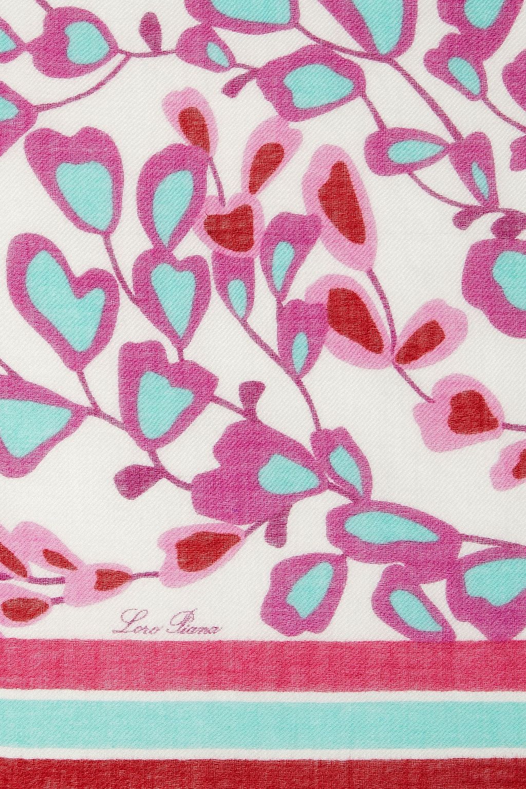 LORO PIANA Floral-print cashmere and silk-blend scarf